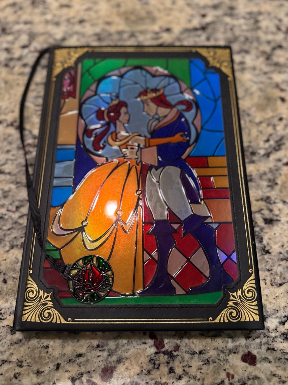 Disney Store Limited Product Beauty And The Beast Stained Glass Design Notebook